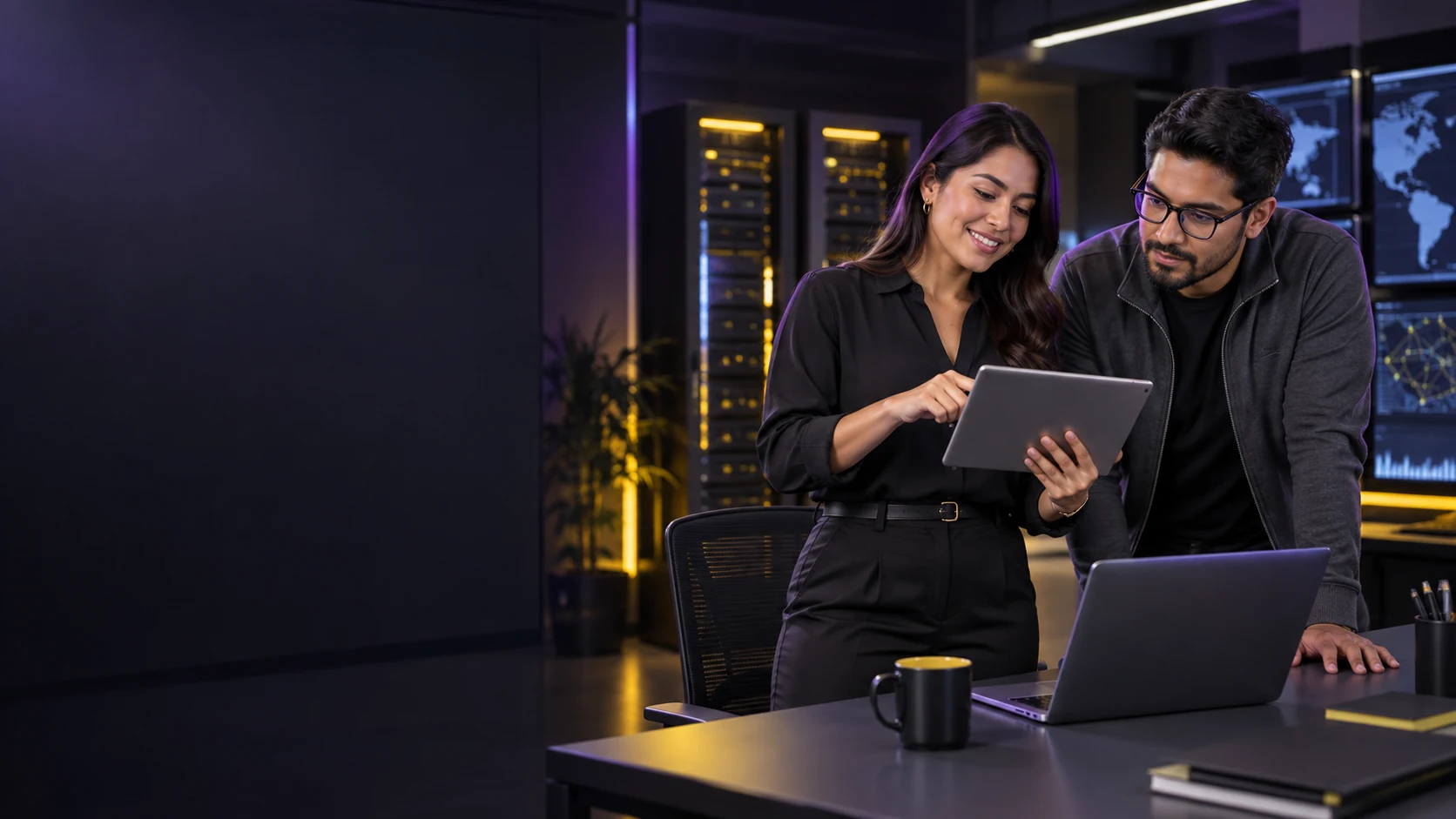 Equipo de estrategia e infraestructura digital de YllaGroup trabajando en conjunto